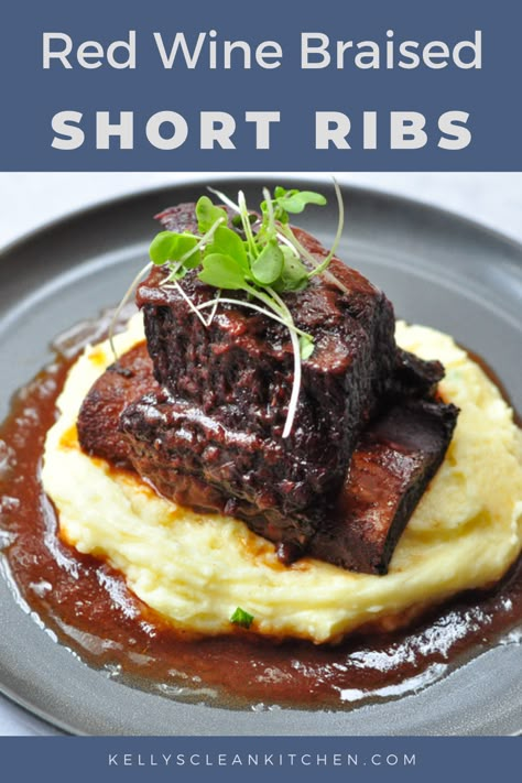 Ribs Recipes Oven, Beef Short Rib Recipes Oven, Short Ribs Dutch Oven, Short Rib Recipes Oven, Ribs Recipe Oven, Red Wine Braised Short Ribs, Wine Braised Short Ribs, Cooking Short Ribs, Braised Short Ribs Recipe