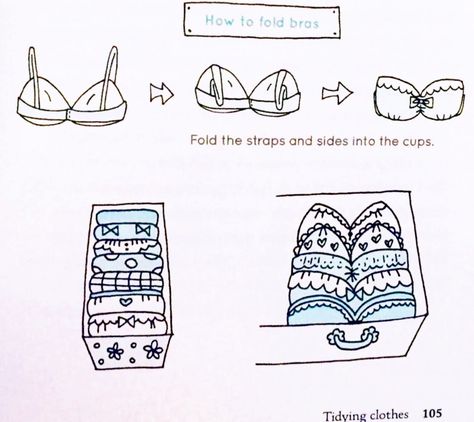 Step 3 of #springcleaning - what to do with the keepers.  It's important to take care of yourself, and by extension, to take care of your possessions. The bra is a complex garment  -- it's architecture and art. Remember:  ✨wash your bras in a separate bag on a gentle cycle in cold water (handwashing is even better) ✨use the knits/delicates cycle on your dryer, or even better, line dry your bras ✨ gently fold your bras with their cups puffed out in the shape they would take on your chest Fold Sports Bras Konmari, Bra Folding Hacks, How To Fold Bras, How To Fold Bras In Drawer, Bra Folding, Bra Organization Ideas, Konmari Folding, Room Cleaning Tips, Spring Cleaning List