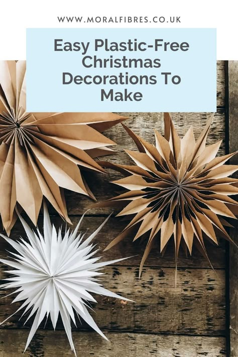 Make Paper Christmas Decorations, How To Make Paper Xmas Decorations, Disposable Christmas Decorations, Eco Friendly Holiday Decor, Diy Organic Christmas Decorations, Easy And Cheap Christmas Decorations, Easy Inexpensive Christmas Decorations, Plastic Free Christmas Decorations, Cheese Cloth Christmas Crafts