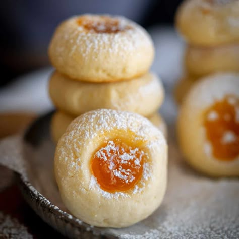 Apricot Cream Cheese Cookies - Revised - My Cookie Journey Kolache Cookie Recipe, Sponge Cake Recipe Best, Apricot Dessert, Cookie Display, Apricot Recipes, Make Cookies, Cheese Cookies, Cream Cheese Cookies, Cookie Calories