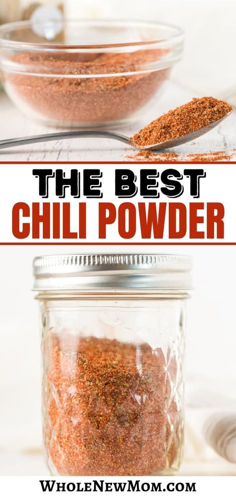 The "Best" Basic Chili Powder Recipe | Whole New Mom Chipotle Chili Powder Recipes, Mexene Chili Powder Recipe, Chili Powder Recipe Homemade, Chilli Powder Recipe, Tex Mex Food, Chili Powder Recipe, Basic Chili, Homemade Chili Powder, Chili Seasoning Recipe