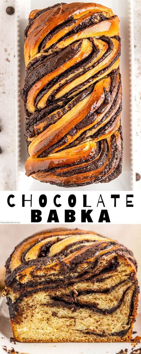 This Chocolate Babka Recipe is perfect to make and serve as a holiday specialty. Sweet braided bread with chocolate layered throughout the croissant-like dough. Twisted Sweet Bread, Braiding Bread Dough, Chocolate Braided Bread, Best Babka Recipe, Brioche Recipe Ideas, Braided Bread Recipe Stuffed, Homemade Bread Desserts, Specialty Bread Recipes, Italian Sweet Bread Recipes