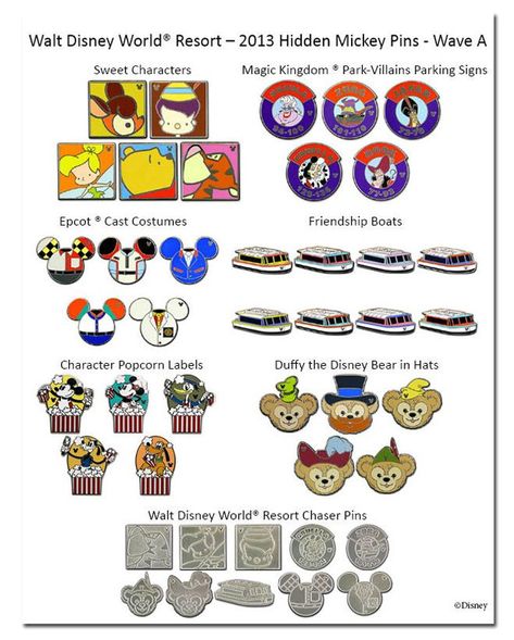 New Hidden Mickey Pins at Disney Parks for 2013, wave A- these are cast member pins WDW Rare Disney Pins, Disney Pins Sets, Disneyland Pins, Disney Pins Trading, Disney Pin Collections, Disney Pin Trading, Duffy The Disney Bear, Disney Bear, Disney Cast