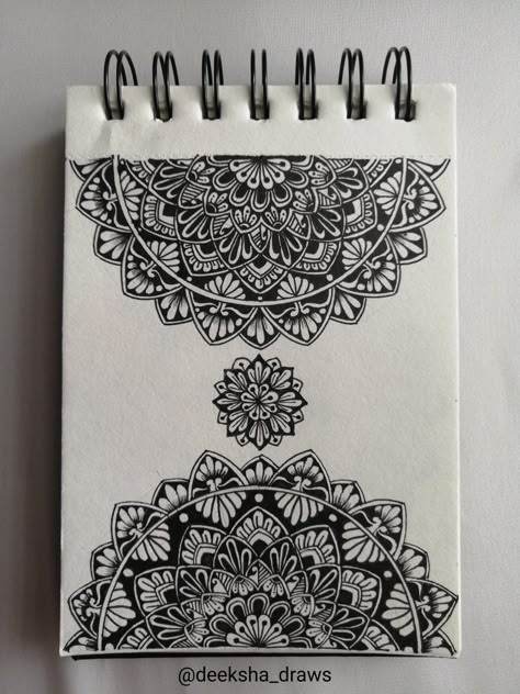 Sketchbook Mandala, Summer Mandala, Mandala Drawings, Black And White Mandala, Mandala Doodle, Easy Mandala Drawing, Easy Mandala, White Mandala, Mandala Art Therapy