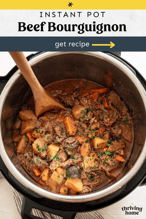 Beef Burgundy Instant Pot, Pressure Cooker Beef Stew Instant Pot, Beef Bourguignon Instant Pot, Instant Pot Beef Bourguignon, Pressure Cooker Stew, French Stew, Cold Weather Dinner, Multicooker Recipes, Pressure Cooker Beef Stew