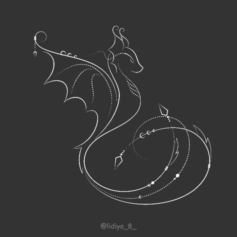 Irish Dragon Tattoo, Cool Drawings Of Dragons, Feyra Acheron Tattoo, Elven Tattoo Ideas, Tiny Dragon Tattoo For Women, One Line Dragon Tattoo, Dragon Lineart Tattoo, Henna Designs Dragon, Air Tattoo Ideas