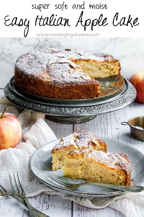 Apple Cake Recipe Easy, Moist Apple Cake, Baking Bad, Apple Cinnamon Cake, Easy Apple Cake, Apple Cake Recipe, Cupcakes Recipes, Italian Breakfast, Moist Cake