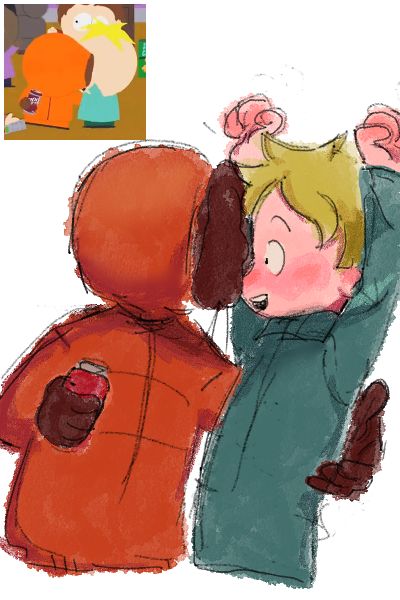 Butterscotch Fanart, Bunny Kenny X Butters, Cute South Park Fanart, South Park Fanart Kenny X Butters, Butter And Kenny, Butters Drawing, Butters Cute, South Park Butters Fanart, Kyle X Butters