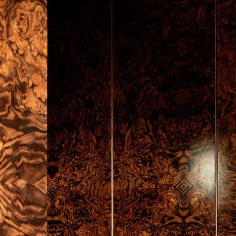 Róisín Lafferty on Instagram: "Beauty can be found in the seemingly imperfect places. Burl or Burr, as it is known, is considered a deformity in tree growth, however it can create the most beautiful pattern and grain in furniture design.   Details here of our custom Burl walnut cabinetry, defining the primary bedroom in Lovers Walk. We opted for a high gloss lacquered finish for a luxe and seventies inspired atmosphere.   Captured by @ruthmariaphotos #roisinlafferty #roisinlaffertydesign #bedroomdesign #luxuryinteriors #luxebedrooms" Burl Furniture, Walnut Timber, Tree Growth, Walnut Burl, Wood Architecture, Primary Bedroom, Burl Wood, Instagram Beauty, American Walnut