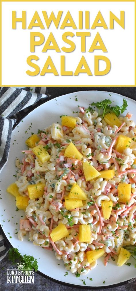 A traditional Hawaiian Pasta Salad does not include fresh pineapple, however, the combination of the two is just wonderful! Loaded with lots of fresh veggies, and prepared with a lightened up creamy sauce, this version is delightfully refreshing and delicious too! #pasta #pastasalad #hawaiian #summersalad #picnic #bbq Hawaiian Pasta, Hawaiian Pasta Salad, Picnic Pasta Salad, Pineapple Salad Recipes, Vegetarian Pasta Salad, Hawaiian Macaroni Salad, Picnic Bbq, Macaroni Salad Recipe, Best Pasta Salad