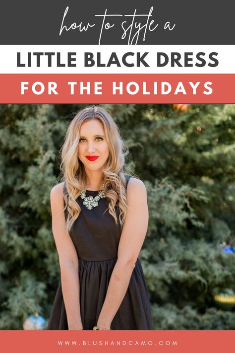 Are you wondering how to style your little black dress for the holidays? Look no further!  I have 4 tips on how to style your LBD for the holidays! I'll let you in on a little secret, you can wear as much sparkle as you want! #lbd #holidayfashion #sparkle Little Black Dress Christmas Outfit, Little Black Dress Outfit Winter, Black Dress Christmas Outfit, Black Dress Outfit Winter, Classic Wardrobe Pieces, Style Inspiration Edgy, Lbd Dress, Lacey Dress, Winter Inspo