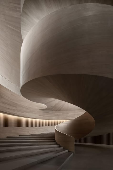 Nature Pavilion Architecture, Rhythm Architecture, Fantasy Staircase, Museum Stairs, Grand Stairs, Ramps Architecture, Architecture Volume, Zaha Hadid Interior, Commercial Space Design