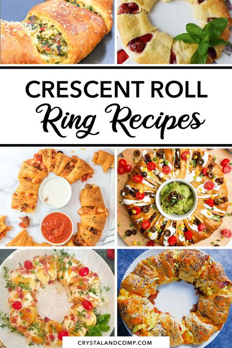 crescent roll ring recipes Cresent Roll French Dip Ring, Pillsbury Ring Recipes, Pilsbury Pizza Dough Appetizers, Italian Cresent Rings Recipes, Pizza Wreath Crescent Rolls, Appetizer Ring Recipes, Croissant Roll Appetizers, Easy Dinner Ideas With Crescent Rolls, Crescent Wreath Recipes