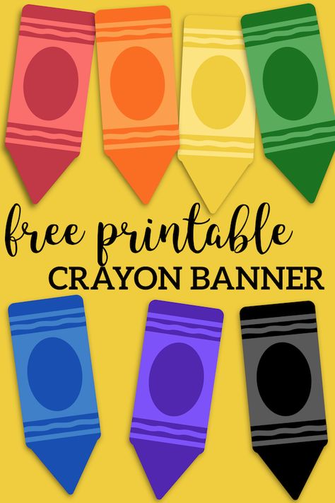 Printable Back To School Banner, Crayon Bulletin Boards, Crayon Template, Back To School Banner, Kindergarten Bulletin Boards, Birthday Board Classroom, Preschool Bulletin, Preschool Bulletin Boards, Back To School Bulletin Boards