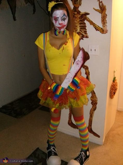 Brittany: My mom started me on a clown collection when I was a kidshe has no idea I would become a killer clown for Halloween!. Photo 2 of 2. Scary Clown Costume, Clown Costume Women, Halloweenský Makeup, Creepy Halloween Costumes, Clown Halloween Costumes, Permanente Make-up, Halloween Clown, Party Costumes, Halloween Makeup Scary