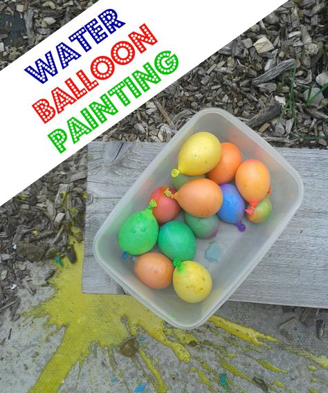 Water Balloon Painting, Ballon Painting, Balloon Canvas Art, Paint Games, Balloon Painting, Tshirt Painting, Painting Activities, Kid Art, Water Balloons