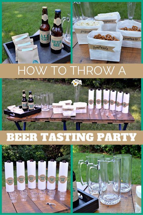 Bring the bar to your backyard with this beer tasting party checklist. Halloween Themed Appetizers, Craft Beer Party, Fun Party Crafts, Backyard Party Food, Beer Tasting Party, Tasting Party Ideas, Beer Tasting Parties, Oktoberfest Party, Wine Tasting Party