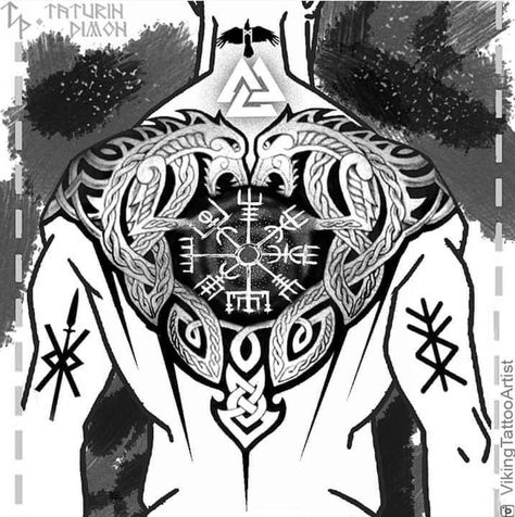 Tattoos Viking, Tattoo Odin, Viking Tattoos For Men, Traditional Viking Tattoos, Viking Rune Tattoo, Viking Warrior Tattoos, Scandinavian Tattoo, Viking Tattoo Symbol, Viking Tattoo Sleeve