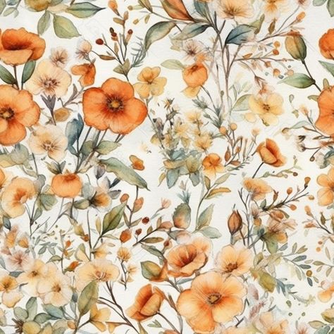 A seamless floral pattern with orange fl... | Premium Photo #Freepik #photo #floral-background #floral-pattern #seamless-flower-pattern #flower-wallpaper Orange Floral Wallpaper, Seamless Floral Pattern, Background Floral, Pattern Flower, Orange Background, Pattern Seamless, Iconic Photos, Baby Store, Floral Background