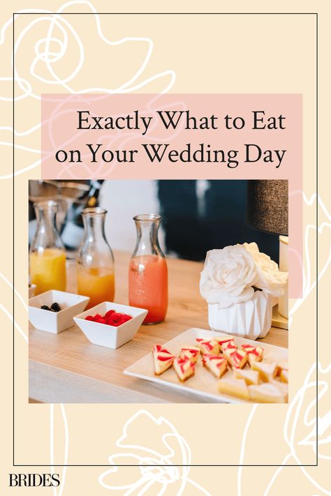 Wedding Day Lunch Ideas For Bridal Party, Morning Of Wedding Food Bridesmaid, Wedding Day Breakfast For Bridal Party Easy, Wedding Day Lunch Ideas, Pre Wedding Lunch Ideas, Snacks For Wedding Day, Getting Ready Snacks Wedding, Day Of Wedding Brunch, Bridal Morning Of Wedding Food