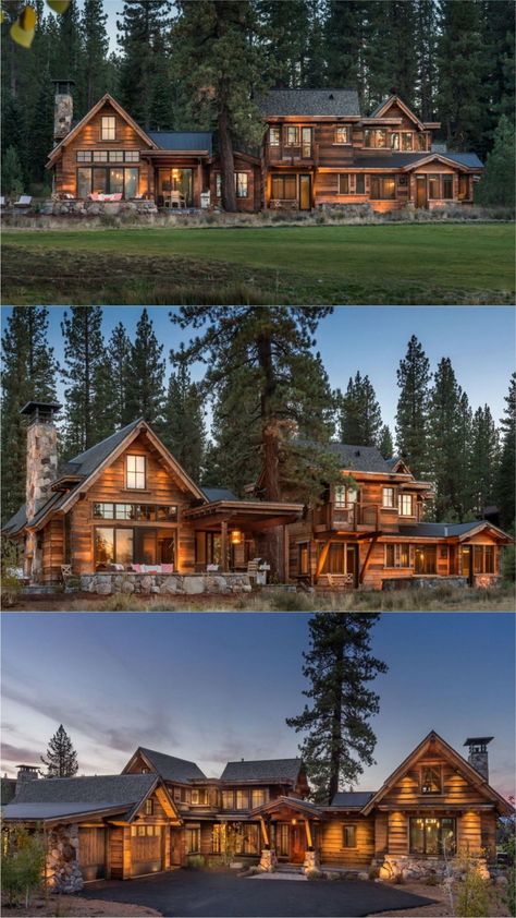 Mountain Cabin House Plans, Lodge House Plans, Dream Cabin, Mountain House Plans, Log Cabin Homes, Cabin In The Woods, Luxury Homes Dream Houses, Mountain House, Dream House Exterior