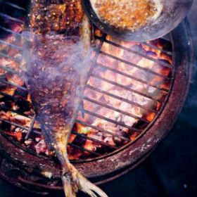 Braaied Yellowtail with apricot Yellowtail Recipe, Ginger Glaze, Apricot Glaze, Apricot Recipes, Whole Fish, Ginger Dressing, African Recipes, South African Recipes, Apricot Jam