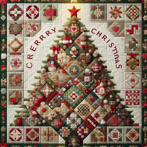 Xmas Patchwork Ideas, Christmas Tree Quilt Block, Christmas Tree Quilt Pattern, Tree Quilt Block, Christmas Patchwork, Christmas Tree Quilt, Landscape Art Quilts, Christmas Quilt Patterns, Quilting Designs Patterns