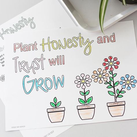 Honesty for Kids: Free Printables for Family Dinner Book Club Honesty Lesson, Spring Classroom Door, Self Esteem Worksheets, Children's Church Crafts, Spring Classroom, Printables Free Kids, Bible Lessons For Kids, Character Education, Sunday School Crafts