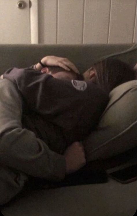 Couples Asleep, Cuddle Pose Ref, Snuggling Couple, Boyfriend Sleeping, Sleeping Pose, Girls Cuddling, Couple Sleeping, Cuddling On The Couch, Dream Relationship