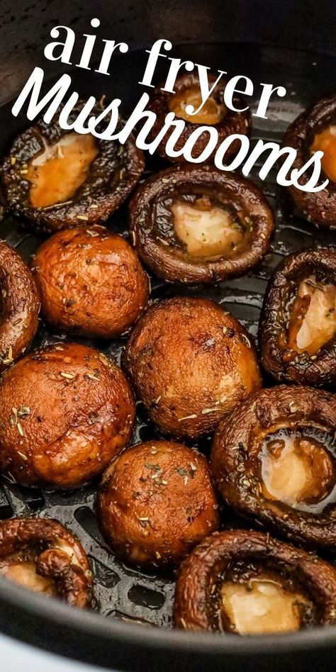 Air Fried Portabella Mushrooms, Air Fried Mushrooms Recipe, Air Fryer Portabella Mushroom Recipes, Fried Mushrooms Recipe, Air Fried Mushrooms, Air Fryer Mushrooms, Low Carb Air Fryer, Fried Mushroom Recipes, Air Fryer Dinner