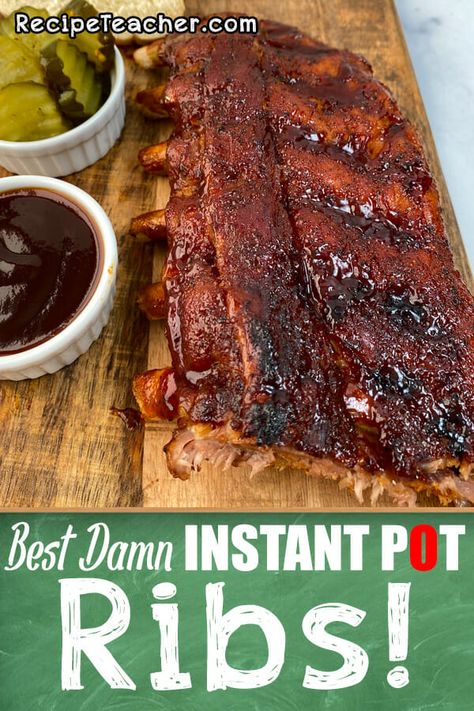 Easy to make Instant Pot baby back ribs! Made with is simple rub and cooked to perfection. #instantpot #ribs Instantpot Ribs, Instant Pot Ribs Recipe, Instant Pot Ribs, Bbq Baby Back Ribs, Macaroni Recipes, Instant Pot Pork, Back Ribs, Best Instant Pot Recipe, Easy Instant Pot Recipes