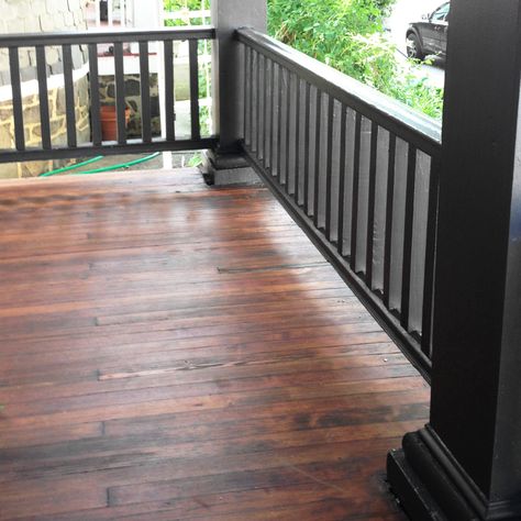 DIY Remove paint & Refinish front porch wood flooring – Before & After – she & bird Foreclosure Remodel, Breezeway House, Front Porch Wood, Porch Upgrades, Painted Porch Floors, Porch Wood, Wood Porch, Front Porch Makeover, Remove Paint