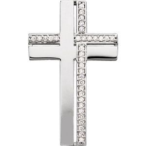 14K White Gold (also available in yellow gold) 1/4 CTW Diamond Cross Pendant #diamondcrosspendant #doublecross #mystullerstyle page 550 str41535d Christian Ideas, Beautiful Prayers, Gold Cross Necklace, Diamond Cross Pendants, Diamond Cross, Cross Jewelry, Gold Cross, Gold Diamond Rings, Men's Rings