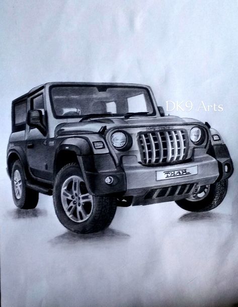 out this video:- In this video I show you how to draw Mahindra THAR with Pencil . If you like this video 🙏 please Like share and subscribe. #mahindrathar #dk9arts #deepakkumararts #thar #mahindra #mahindra_thar #tharlover #drawing #easydrawin Thar Car Pencil Sketch, Thar Jeep Painting, Thar Car Sketch, Mahindra Thar Sketch, Thar. Drawing, Thar Jeep Drawing Sketch, Jeep Art Drawing, Thar Car Drawing Sketch, Mahindra Thar Drawing