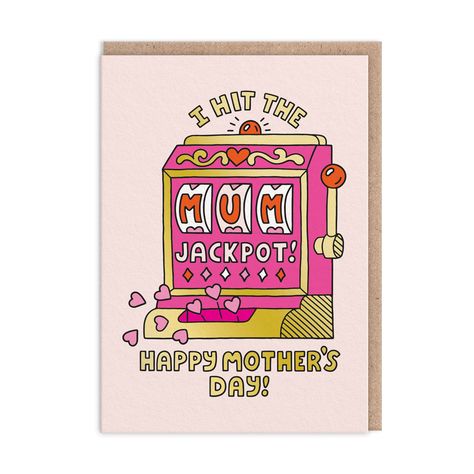 Jackpot Mother's Day Card Homemade Mom Birthday Cards, Happy Birthday Mom Cards Diy, Celebration Card Design, I Love You Card Ideas, Mother's Birthday Card Ideas, Mom Bday Cards, Mom Card Ideas, Cute Cards Ideas, Mothers Birthday Cards