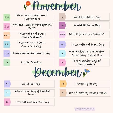 With January coming to an end, I thought it might be helpful to share some important dates that are occurring throughout the rest of 2024! Be sure to add these to your calendars 📅 #importantdates #2024 International Men's Day, International Volunteer, Human Rights Day, Aids Day, World Aids Day, Pulmonary Disease, Men's Day, Google Calendar, January 29