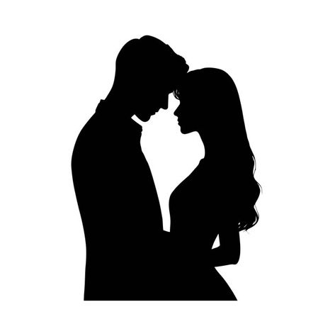 Vector vector romantic couple silhouette | Premium Vector #Freepik #vector Love Silhouette Art, Silhouette Art People, Silhouette Couples, Smart Ads, Silhouette Of Couple, Couple Logo, Man And Woman Silhouette, Couple Vector, Wedding Couple Cartoon