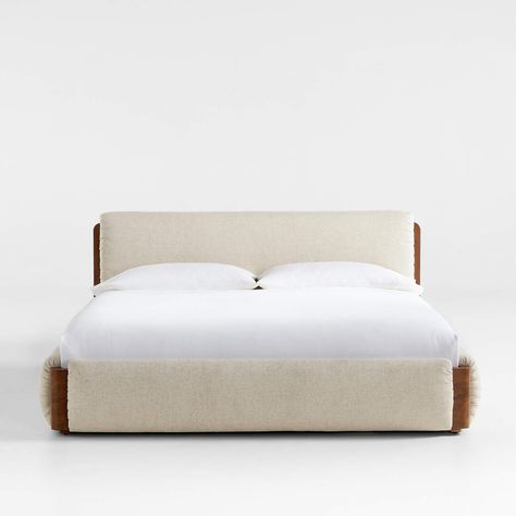 Shinola Runwell King Upholstered Bed + Reviews | Crate and Barrel Dark Grey Upholstered Bed, Light Grey Upholstered Bed, Cream Upholstered Bed, Grey Upholstered Bed, Bed Crate, White Slipcovers, Headboard Cover, King Upholstered Bed, Queen Upholstered Bed