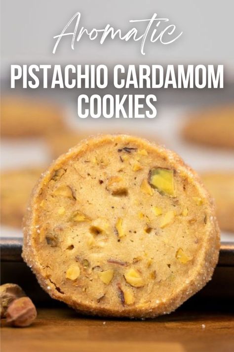 🍪🌿 Pistachio Cardamom Cookies bring a unique flavor to your holiday. Click for the full recipe! #PistachioCookies #CardamomCookies #UniqueCookies #HolidayBaking #WhippedRecipes Pistachio Cardamom Cookies, Recipes That Use Pistachio Cream, Cardamom Pistachio Cake, Unique Flavor Cookies, Tea Cookie Recipes, Pistachio Scones Recipe, Cardamom Shortbread Cookies, Vegan Pistachio Cookies, Cardomom Recipes Cookies