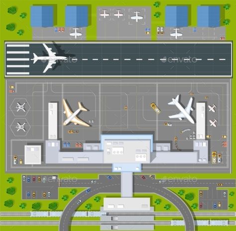 Overhead Point of View Airport Small Airport Design, Flight Illustration, Lego Airport, Airport Runway, Building Business, Computers Tablets And Accessories, Airport Design, Dream Mansion, Tabletop Rpg Maps