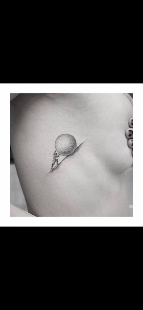 Minimalist Sisyphus Tattoo, Sisphyus Tattoo, Sisyphus Tattoo, The Myth Of Sisyphus, Tattoo Ideas, Tattoos, Quick Saves