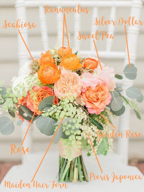 Sage Peach Orange Wedding, Peach And Orange Bridal Bouquet, Orange Rose Bouquet Wedding, Light Orange Wedding Flowers, Peach Floral Arrangements, Peach Decorations, Wedding Bouquet Diy, Peach Wedding Bouquet, Orange Wedding Bouquet