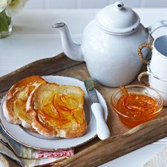 Seville orange marmalade - Sainsbury's Magazine Toast And Marmalade, Tea Food Photography, Vegan Jam, Tea And Toast, Seville Orange Marmalade, Vintage Breakfast, Seville Orange, Tea Breakfast, Marmalade Recipe