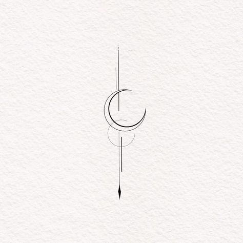 Moon Line Tattoo, Small Planet Tattoo, Planets Tattoo Design, Feminine Moon Tattoo, Moon And Back Tattoo, Planets Tattoo, Tattoo Planet, Geometric Moon, Planet Tattoo