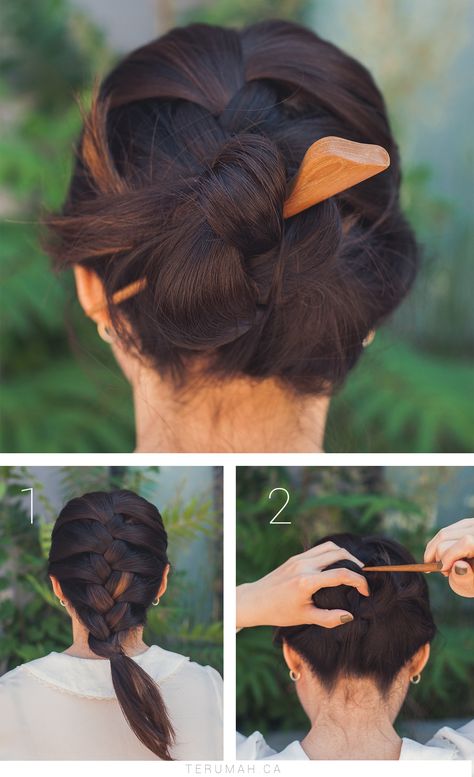 Easy Updos For Curly Hair, Hairstick Hairstyles, Updos For Curly Hair, Buns Hairstyles, Curly Hair Natural, Wedding Braids, Office Wardrobe, French Braid Hairstyles, Messy Buns