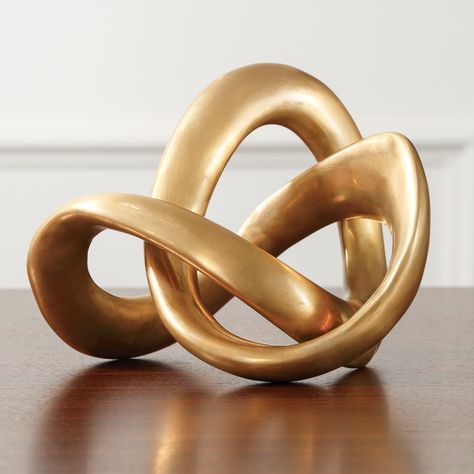 Brass Sculpture, Infinity Knot, Visually Pleasing, Global Views, Twist Knot, High Fashion Home, The Infinity, Decor Accents, Abstract Sculpture