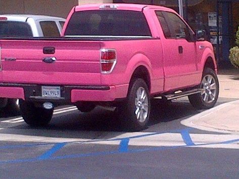 Only in L.A....A Very Pink Pick Up Truck 1968 Chevelle Ss, Pink Trucks, 1968 Chevelle, Pink Wheels, Korean Cars, Ford Girl, Ranger Truck, Crazy Cars, Pink Cars