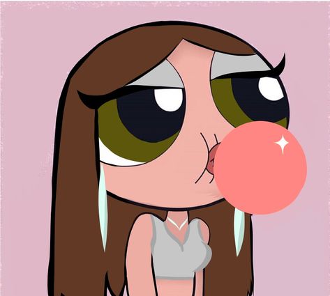 Power Puff, Green Eyes, Brown Hair, Green, Hair, Pink