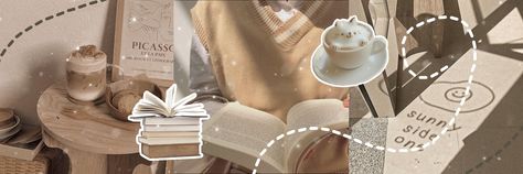 Tan Aesthetic Twitter Header, Soft Cream Aesthetic Header, Beige Aesthetic Banner Gif, Study Aesthetic Twitter Header, Soft Brown Banner, Light Brown Header Aesthetic, Book Background Landscape, Light Brown Aesthetic Header, Cream Aesthetic Header