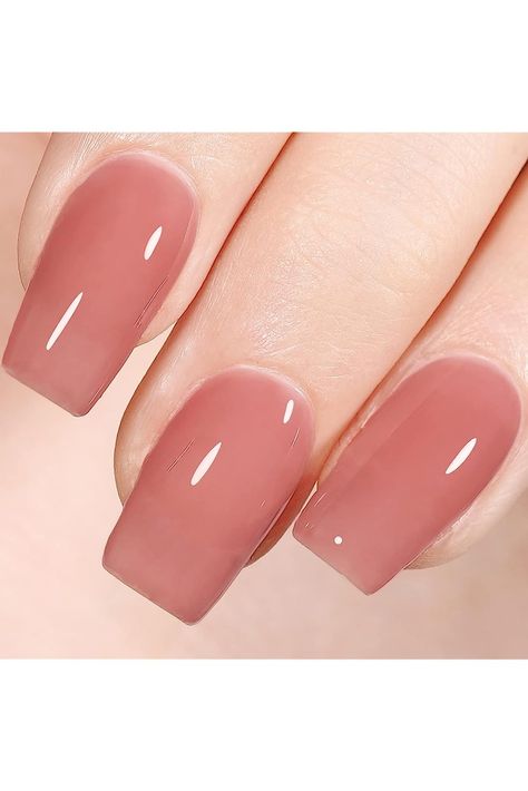 AILLSA Nude Red Gel Nail Polish - Jelly Rose Color Gel Polish Translucent Soak Off U V Natural Nail Polish Sheer Neutral Gel Top Coat for Nail Art French Manicure at Home 0.51 Fl Oz /GB57 French Manicure At Home, Neutral Nail Polish Colors, Red Gel Nail Polish, Nail Art French, Neutral Nail Polish, Red Gel Nails, Natural Nail Polish, Gel Top Coat, Neutral Nails